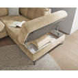 ECKSOFA Creme Velours  - Creme/Schwarz, KONVENTIONELL, Kunststoff/Textil (275/218cm) - Carryhome