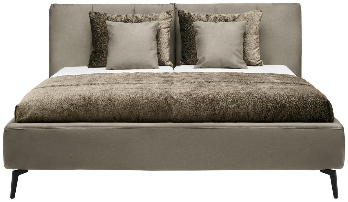 POLSTERBETT 160/200 cm  Greige  - Weiss/Greige, Design, Holz/Textil (160/200cm) - Johann Jakob