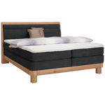 BOXSPRINGBETT 180/200 cm  in Anthrazit, Eichefarben  - Eichefarben/Anthrazit, Natur, Holz/Textil (180/200cm) - Valnatura