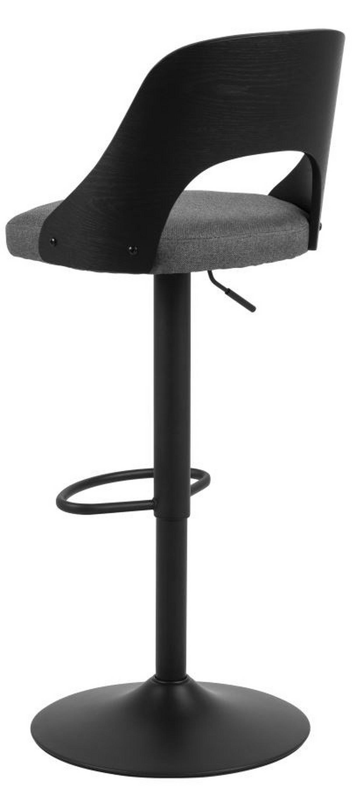 BARHOCKER Flachgewebe Dunkelgrau  - Dunkelgrau/Schwarz, MODERN, Holz/Textil (47/113/50,5cm) - MID.YOU