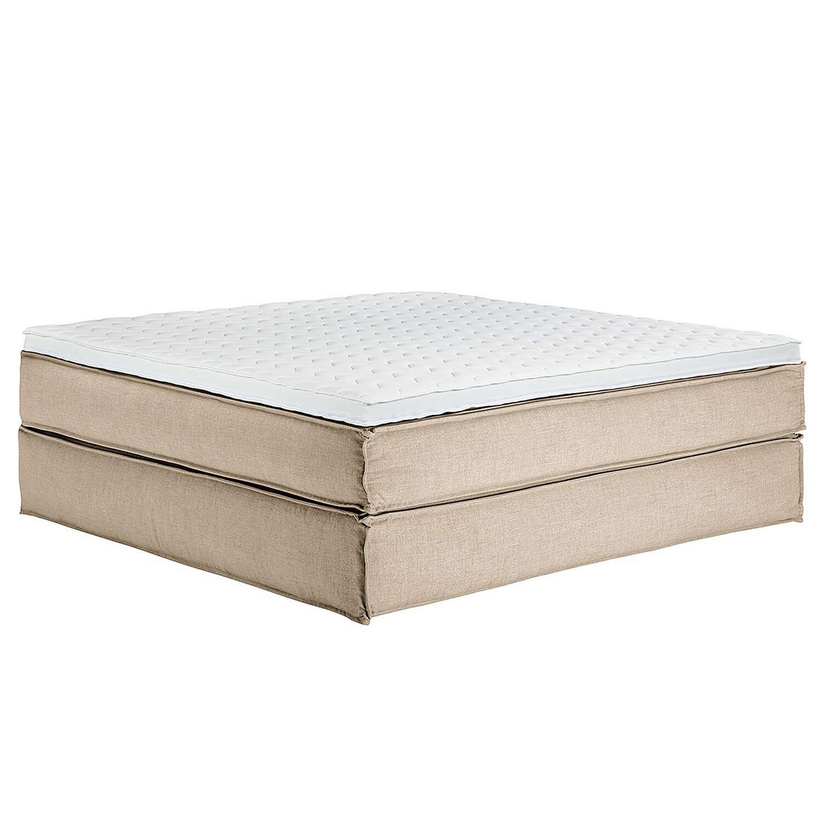 BOXSPRINGBETT 200/220 cm  in Beige  - Beige/Schwarz, Design, Textil (200/220cm) - home24
