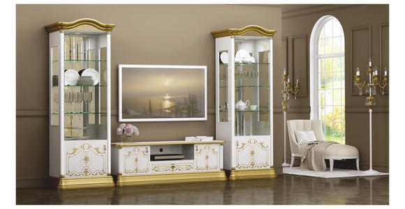 TV-ELEMENT 162/41/55 cm - Beige/Goldfarben, LIFESTYLE, Holzwerkstoff/Kunststoff (162/41/55cm) - Cantus