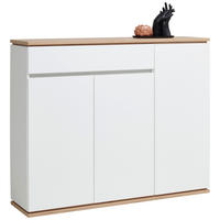SCHUHSCHRANK Weiß, Eiche Artisan  - Schwarz/Weiß, Design, Holzwerkstoff/Kunststoff (135/112/38cm) - Xora