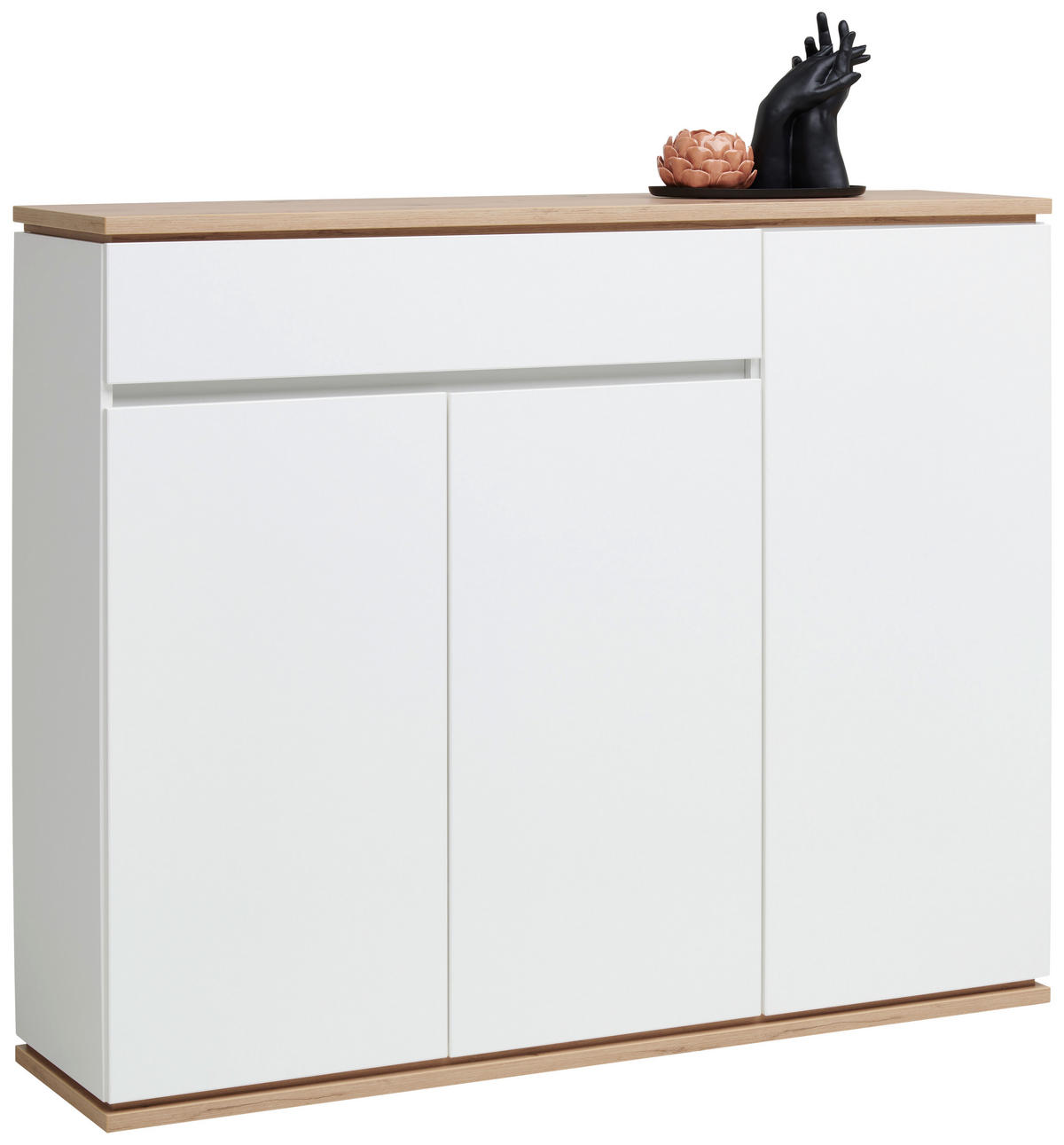 SCHUHSCHRANK Weiß, Eiche Artisan  - Schwarz/Weiß, Design, Holzwerkstoff/Kunststoff (135/112/38cm) - Xora