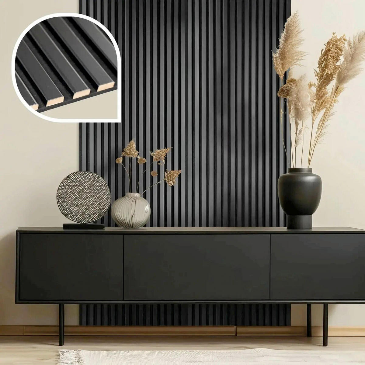 AKUSTIKPANEEL 40/150/2,1 cm  - Schwarz, Basics, Holzwerkstoff (40/150/2,1cm)