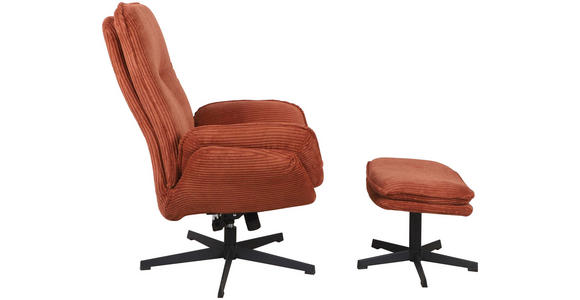 RELAXSESSELSET Cord - Terracotta/Schwarz, Design, Textil/Metall (75/103/85cm) - Carryhome