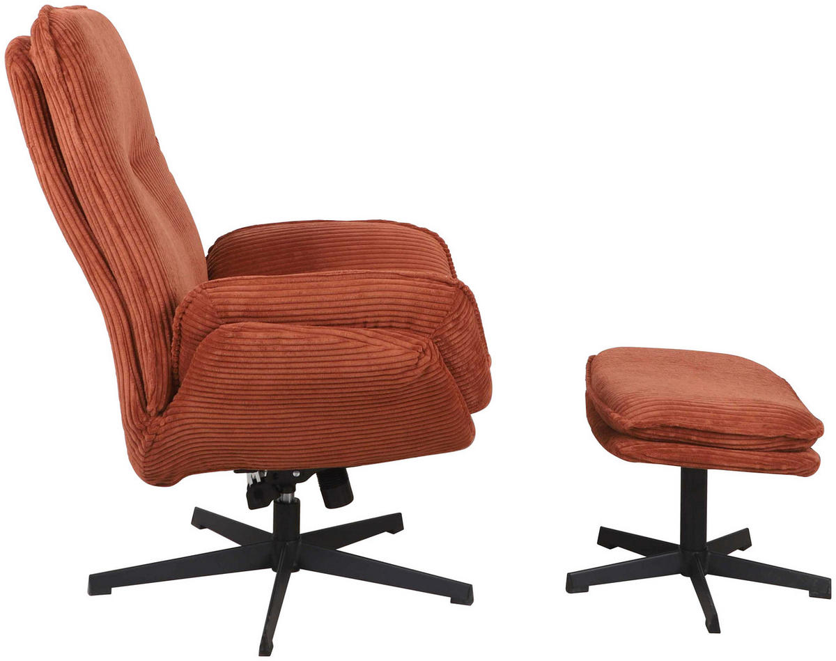 RELAXSESSELSET Cord    - Terracotta/Schwarz, Design, Textil/Metall (75/103/85cm) - Carryhome