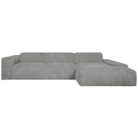 ECKSOFA HANNAH Hellgrau Cord  - Hellgrau/Schwarz, Design, Kunststoff/Textil (343/170cm) - MID.YOU
