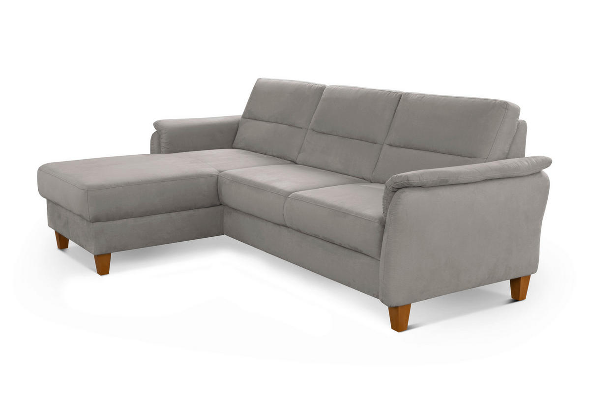 ECKSOFA PALMERA V Anthrazit Mikrofaser  - Eichefarben/Anthrazit, KONVENTIONELL, Holz/Textil (163/244cm) - Sit & More