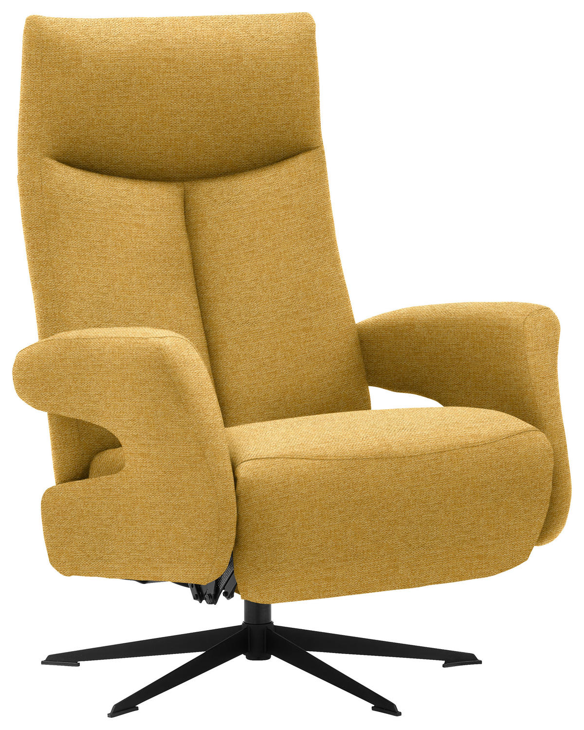 RELAXSESSEL in Textil Currygelb  - Currygelb/Schwarz, Design, Textil/Metall (74/105/82cm) - Welnova