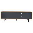 LOWBOARD META in 180/56,2/40 cm - Eichefarben/Anthrazit, Design, Holzwerkstoff/Metall (180/56,2/40cm) - Xora