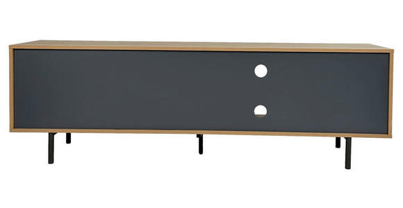LOWBOARD META in 180/56,2/40 cm - Eichefarben/Anthrazit, Design, Holzwerkstoff/Metall (180/56,2/40cm) - Xora