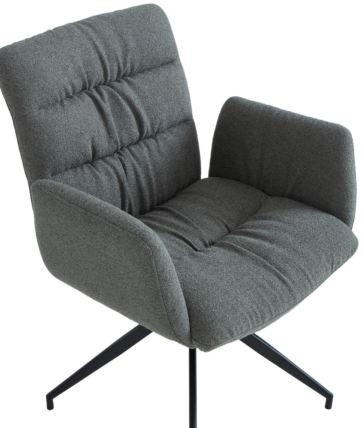 ARMLEHNSTUHL  Sitzfläche 360° drehbar Leinenoptik  Grün, Schwarz  - Schwarz/Grün, Design, Textil/Metall (62/86/65cm) - Dieter Knoll