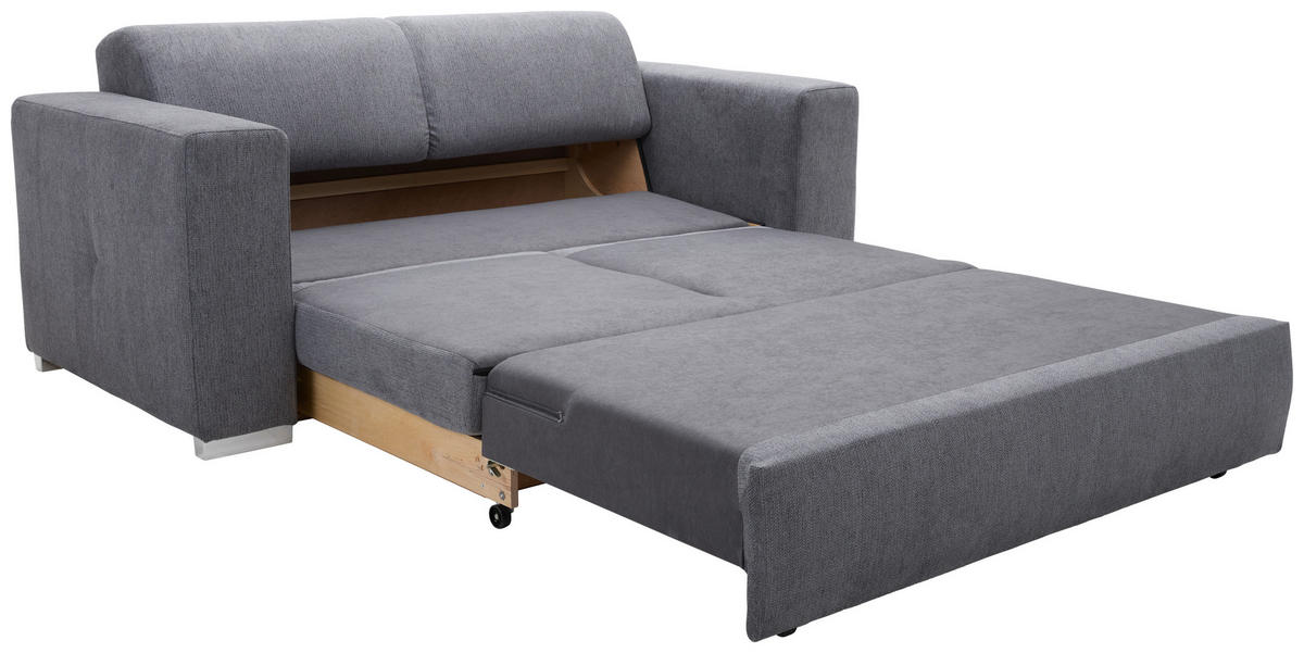 SCHLAFSOFA  mit Schlafen auf Sitzhöhe, Liegefunktion, Typenauswahl, Rücken echt Chenille Anthrazit  - Anthrazit/Silberfarben, KONVENTIONELL, Kunststoff/Textil (190/81/97,5cm) - Carryhome