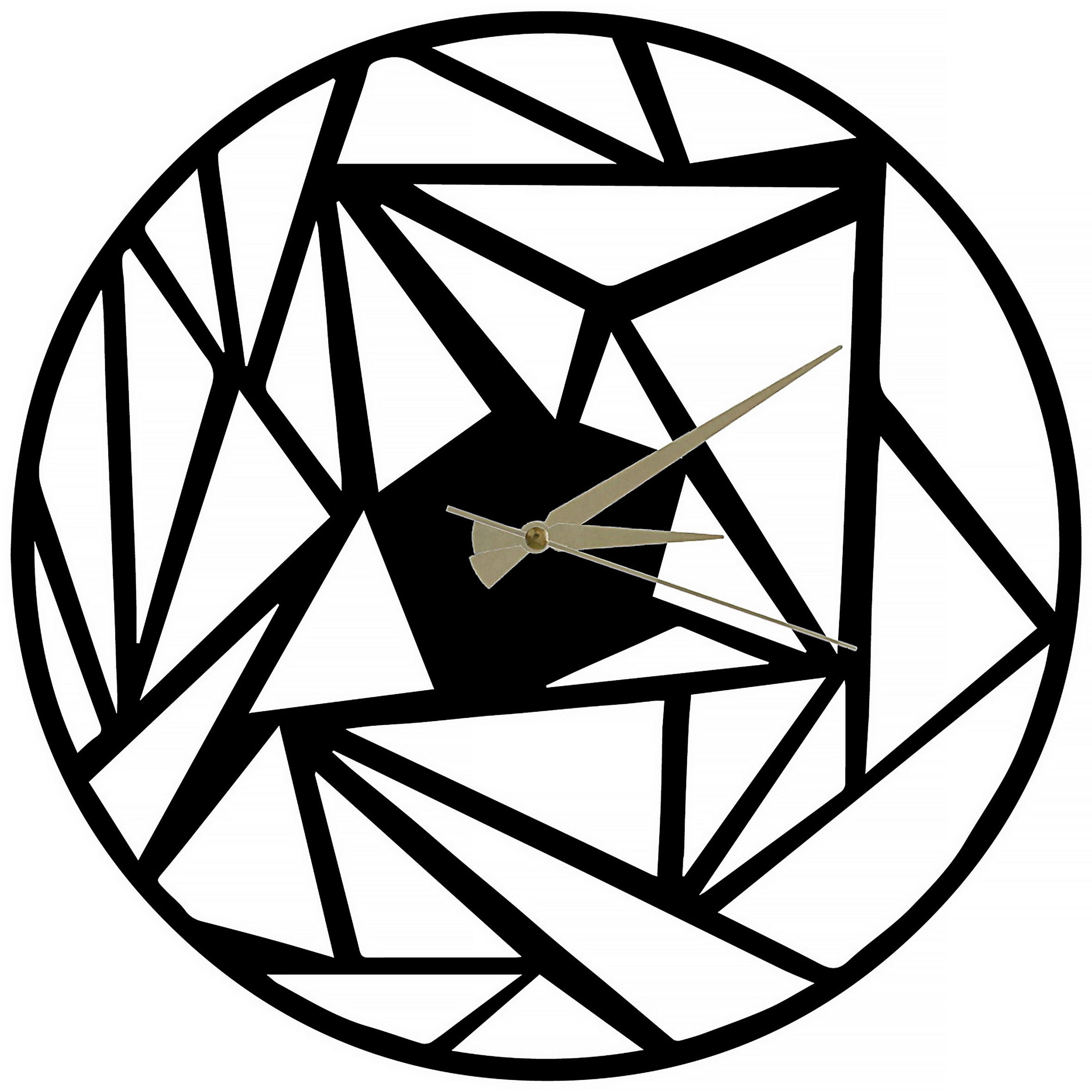 WANDUHR Schwarz 50/50/3 cm  - Schwarz, LIFESTYLE, Metall (50/50/3cm)