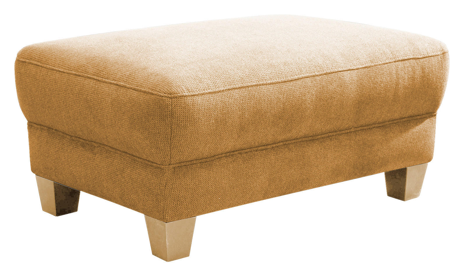 HOCKER in Textil Senfgelb - Senfgelb/Naturfarben, Konventionell, Holz/Textil (101/45/66cm) - Sit & More