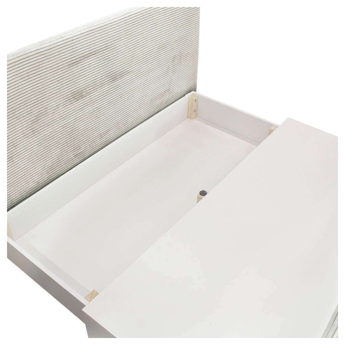 SCHLAFSOFA  mit Liegefunktion Cord Weiß  - Schwarz/Weiß, Design, Kunststoff/Textil (154/93/85cm) - MID.YOU