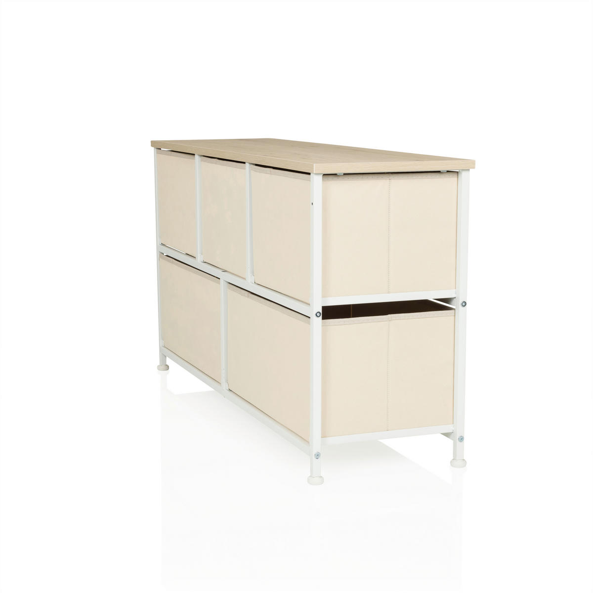 KOMMODE  in 100/55/30 cm  - Beige/Weiß, MODERN, Kunststoff/Textil (100/55/30cm) - MID.YOU