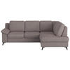 ECKSOFA in Flachgewebe Taupe  - Taupe/Schwarz, Konventionell, Textil/Metall (242/170cm) - Cotta