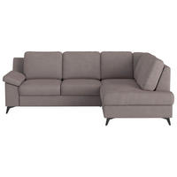 ECKSOFA in Flachgewebe Taupe  - Taupe/Schwarz, Konventionell, Textil/Metall (242/170cm) - Cotta