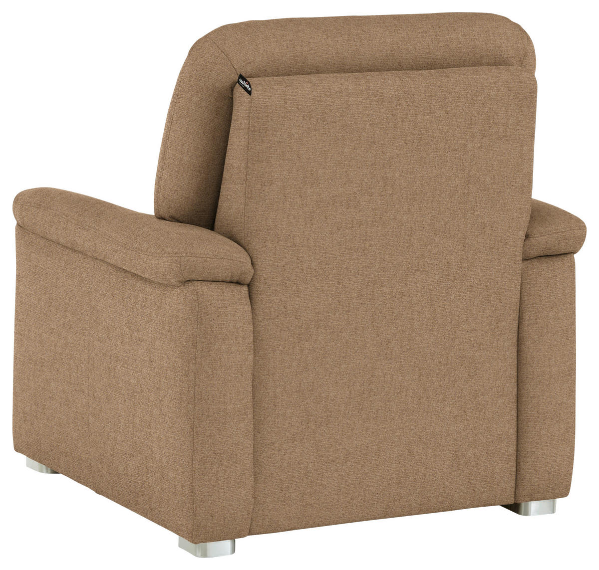 SESSEL Chenille Altrosa, Hellbraun  - Hellbraun/Alufarben, Konventionell, Textil/Metall (88/96/89cm) - Beldomo Comfort