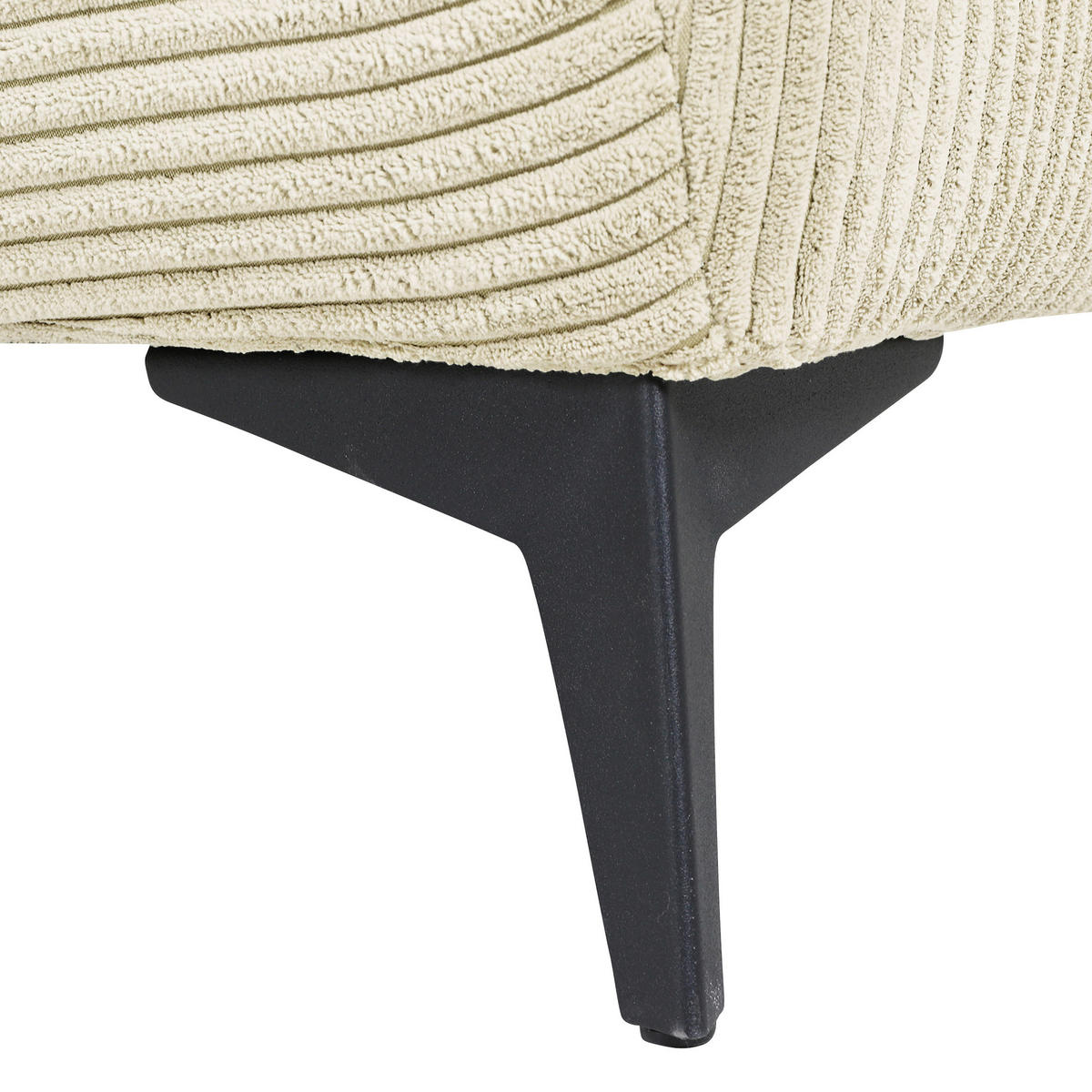 ECKSOFA in Cord Naturfarben  - Schwarz/Naturfarben, Konventionell, Textil/Metall (176/311cm) - Carryhome