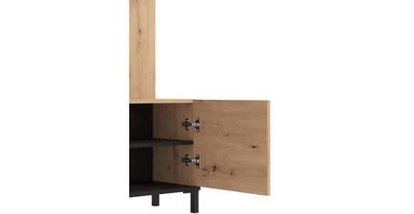GARDEROBE  in 134,5/192,6/33,2 cm  - Schwarz/Eiche Artisan, Basics, Holzwerkstoff (134,5/192,6/33,2cm) - Carryhome