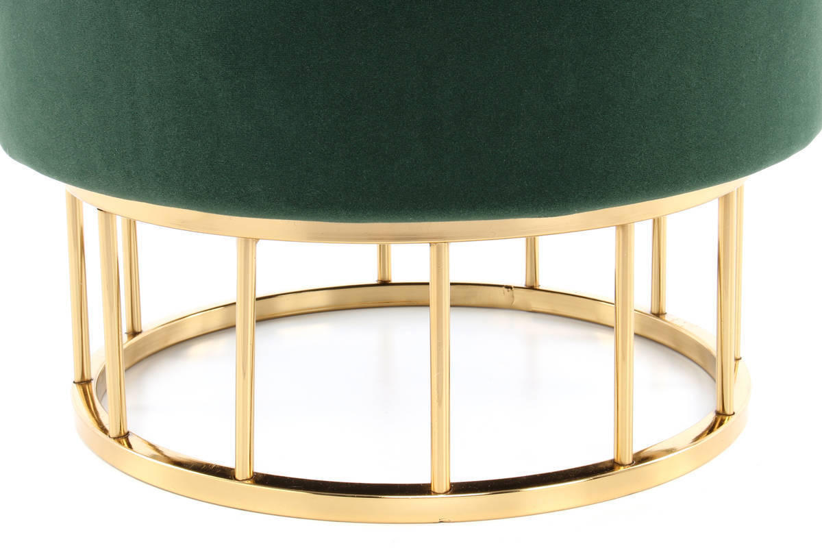 HOCKER in Metall, Kunststoff, Textil, Holzwerkstoff Grün, Goldfarben  - Goldfarben/Grün, Basics, Holzwerkstoff/Kunststoff (37,5/41/37,5cm) - Kayoom