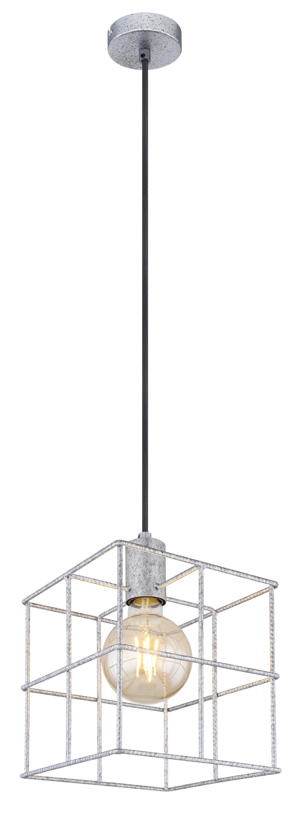 HÄNGELEUCHTE Merril 20/20/150 cm   - Zinkfarben, Design, Metall (20/20/150cm) - Globo