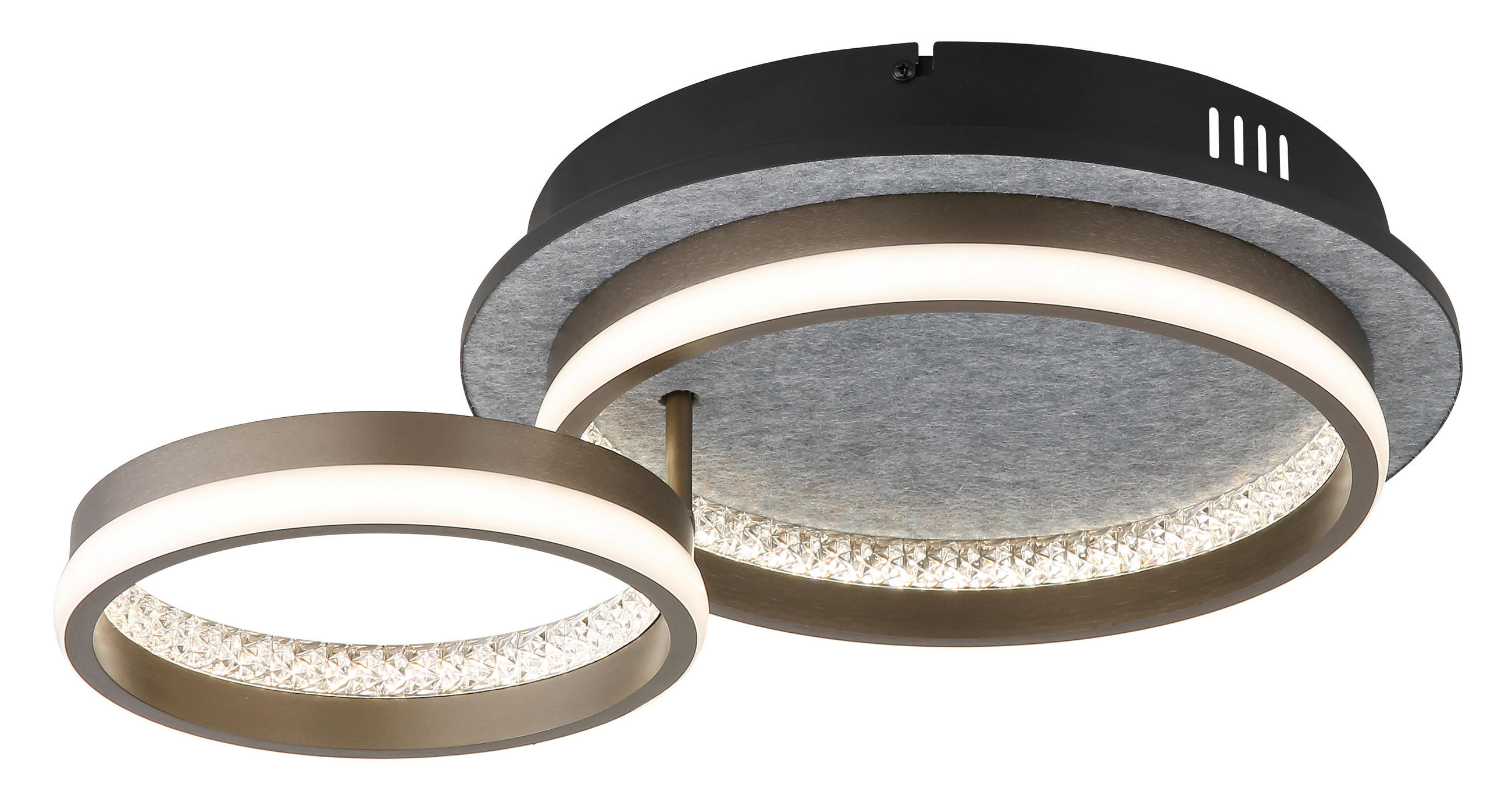 LED-DECKENLEUCHTE 47,2/34/14 cm   - Klar/Schwarz, Design, Kunststoff/Metall (47,2/34/14cm) - Globo