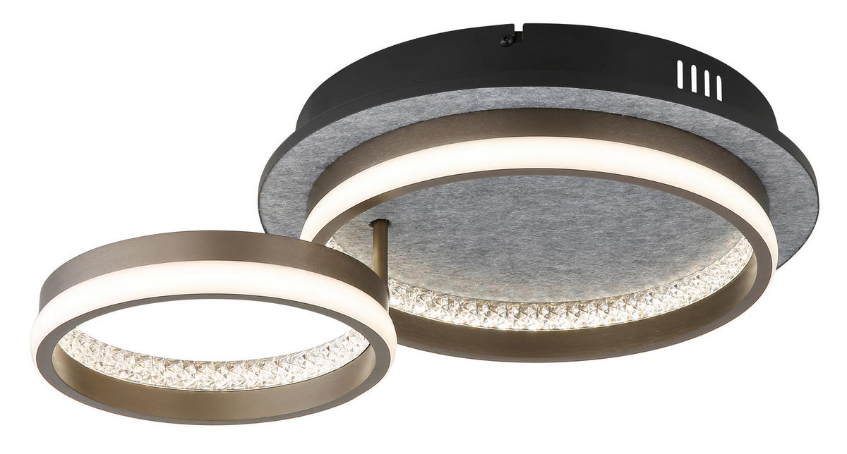 LED-DECKENLEUCHTE 47,2/34/14 cm   - Klar/Schwarz, Design, Kunststoff/Metall (47,2/34/14cm) - Globo