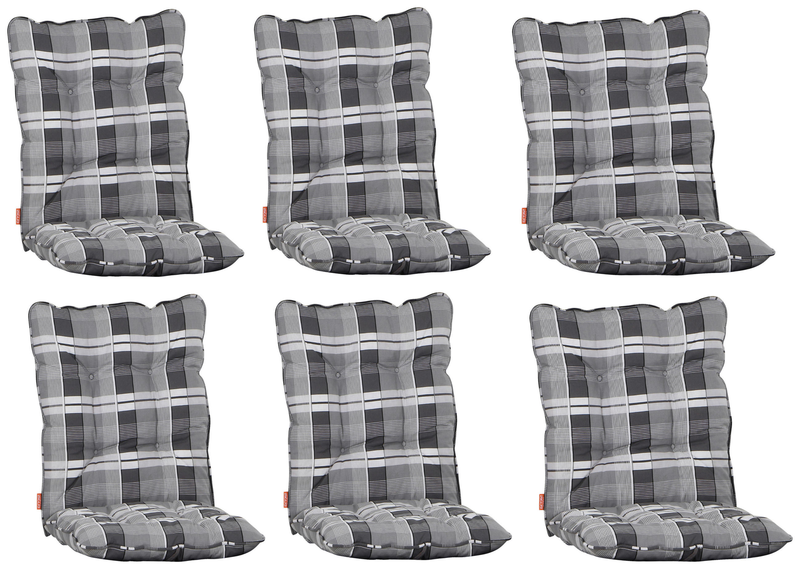 SESSELAUFLAGENSET Karo  - Grau, KONVENTIONELL, Textil (42/6/88cm) - Siena Garden