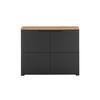 KOMMODE  in 100/80/40 cm  - Eichefarben/Schwarz, Design, Holzwerkstoff/Kunststoff (100/80/40cm) - home24