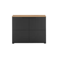 KOMMODE  in 100/80/40 cm  - Eichefarben/Schwarz, Design, Holzwerkstoff/Kunststoff (100/80/40cm) - home24