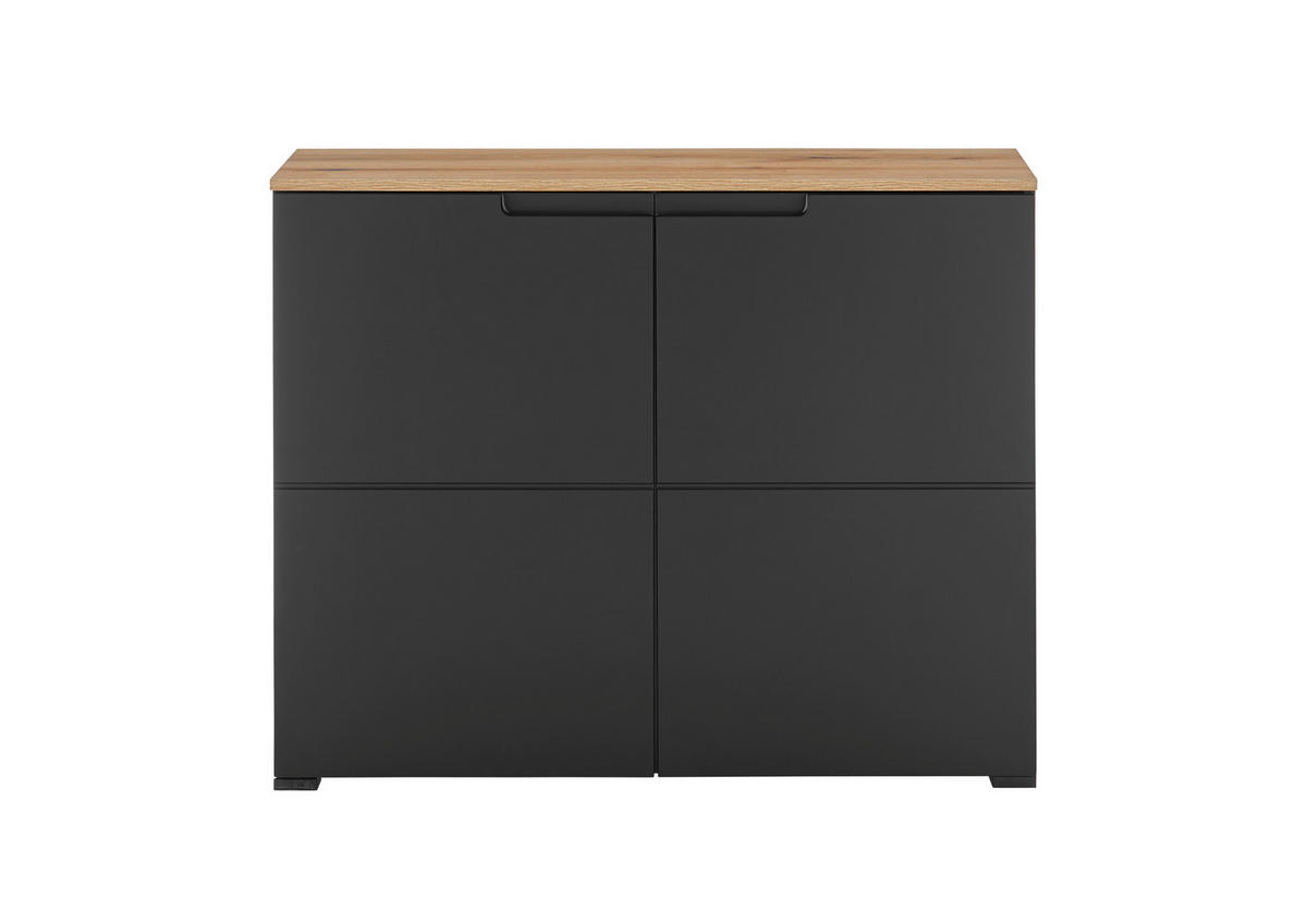KOMMODE  in 100/80/40 cm  - Eichefarben/Schwarz, Design, Holzwerkstoff/Kunststoff (100/80/40cm) - home24