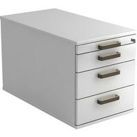 ROLLCONTAINER Weiß  - Schwarz/Alufarben, KONVENTIONELL, Holzwerkstoff/Kunststoff (42,8/51,2/80cm) - Venda