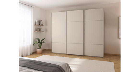 SCHWEBETÜRENSCHRANK 242/223/68 cm 3-türig Champagner - Champagner/Alufarben, KONVENTIONELL, Holzwerkstoff/Metall (242/223/68cm) - Novel