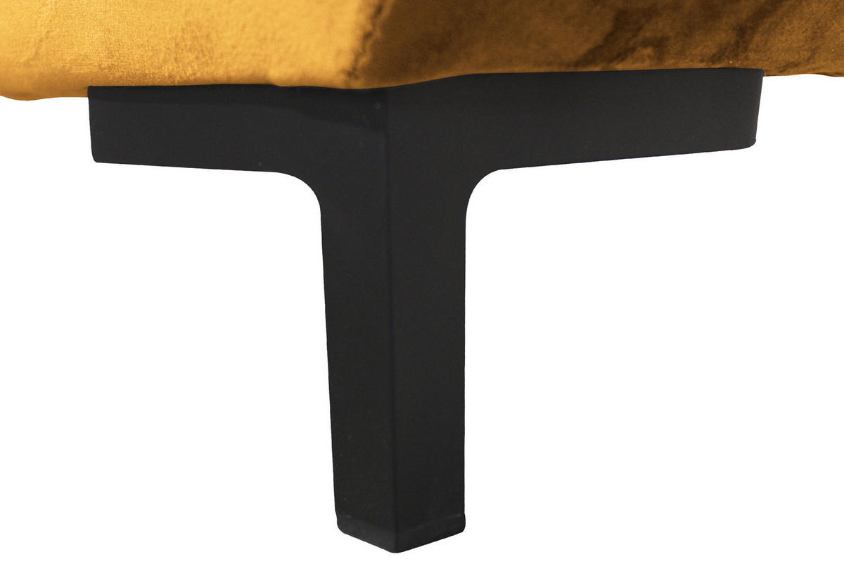 ECKSOFA Gelb Velours  - Gelb/Schwarz, Design, Textil/Metall (277/187cm) - Livetastic