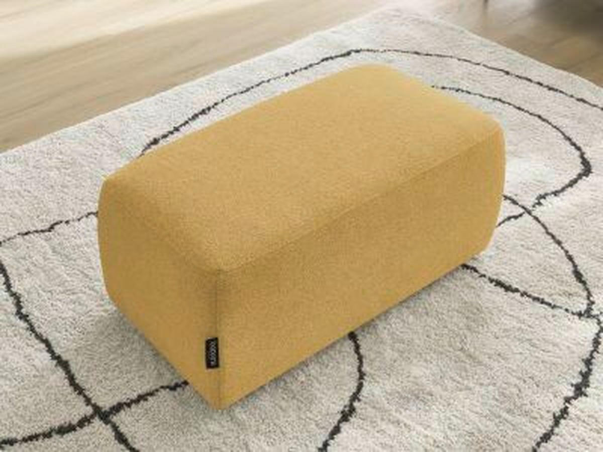 HOCKER ATILLA Flachgewebe Gelb  - Gelb/Schwarz, MODERN, Kunststoff/Textil (92/44/48cm)