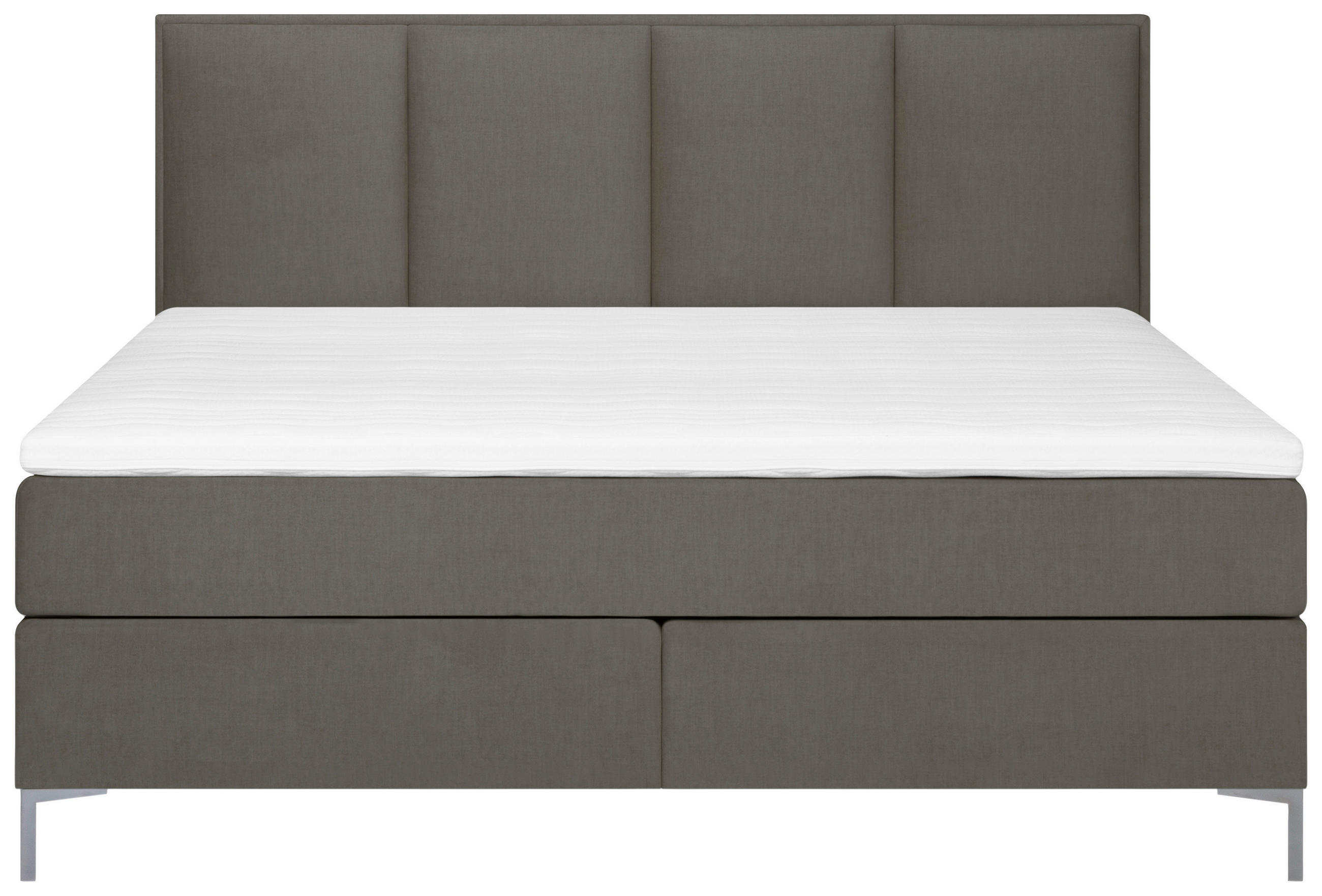 BOXSPRING-ÁGY 140/200 cm  barna  - barna/alumínium színű, Modern, textil (140/200cm) - MID.YOU