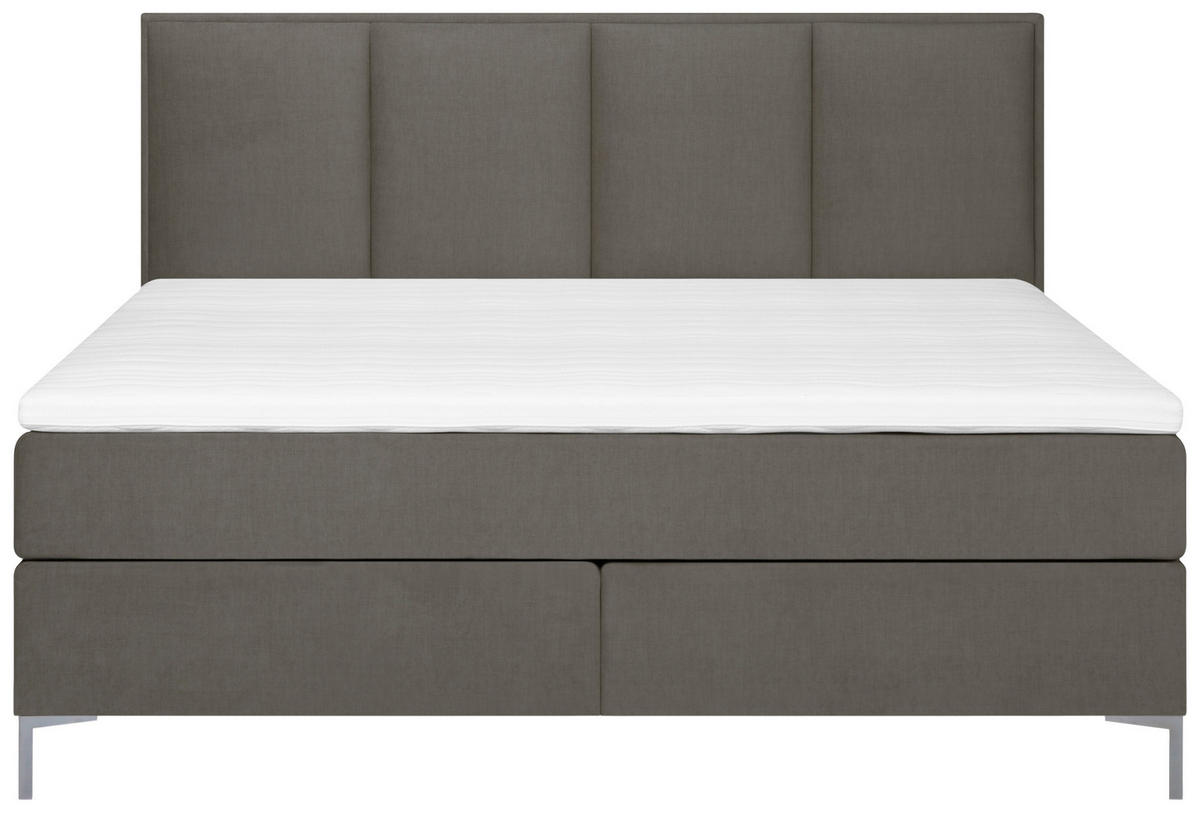 BOXSPRINGBETT 140/200 cm  in Braun  - Alufarben/Braun, Modern, Textil (140/200cm) - MID.YOU
