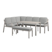DINING-LOUNGESET 180,5/235 cm Aluminium  - Sandfarben/Hellgrau, MODERN, Kunststoff/Textil (180,5/235cm) - Ambia Garden