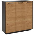 SCHUHSCHRANK Balkeneiche furniert Anthrazit, Eichefarben  - Eichefarben/Anthrazit, Design, Holz/Holzwerkstoff (127/124/37cm) - Dieter Knoll