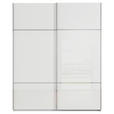 SCHWEBETÜRENSCHRANK 162/223/68 cm 2-türig Weiß  - Weiß, KONVENTIONELL, Glas/Holzwerkstoff (162/223/68cm) - Novel