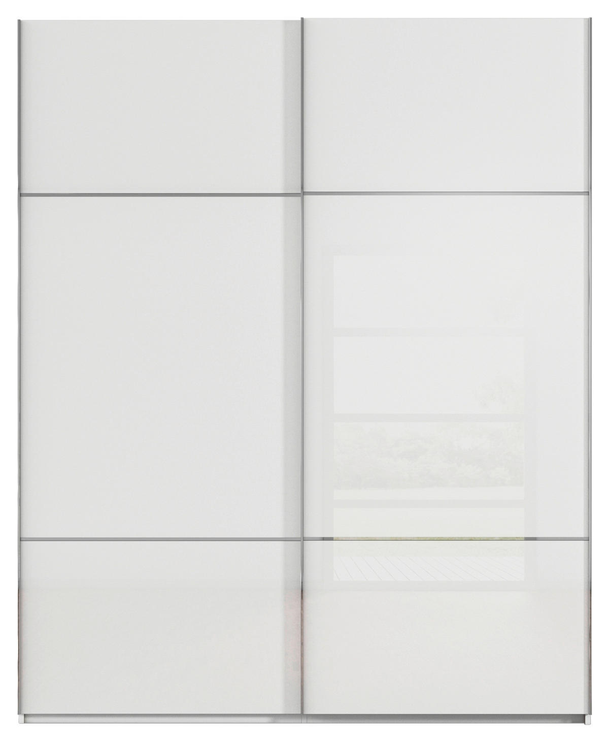 SCHWEBETÜRENSCHRANK in Weiss  - Weiss, Konventionell, Glas/Holzwerkstoff (162/223/68cm) - Novel