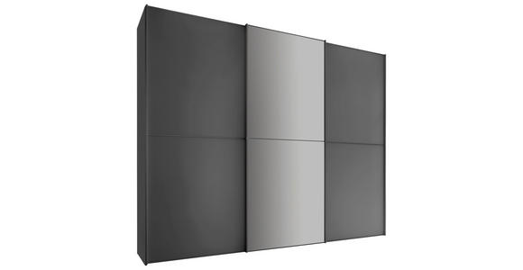 SCHWEBETÜRENSCHRANK 249/222/68 cm 3-türig  - Anthrazit/Graphitfarben, Design, Glas/Holzwerkstoff (249/222/68cm) - Moderano