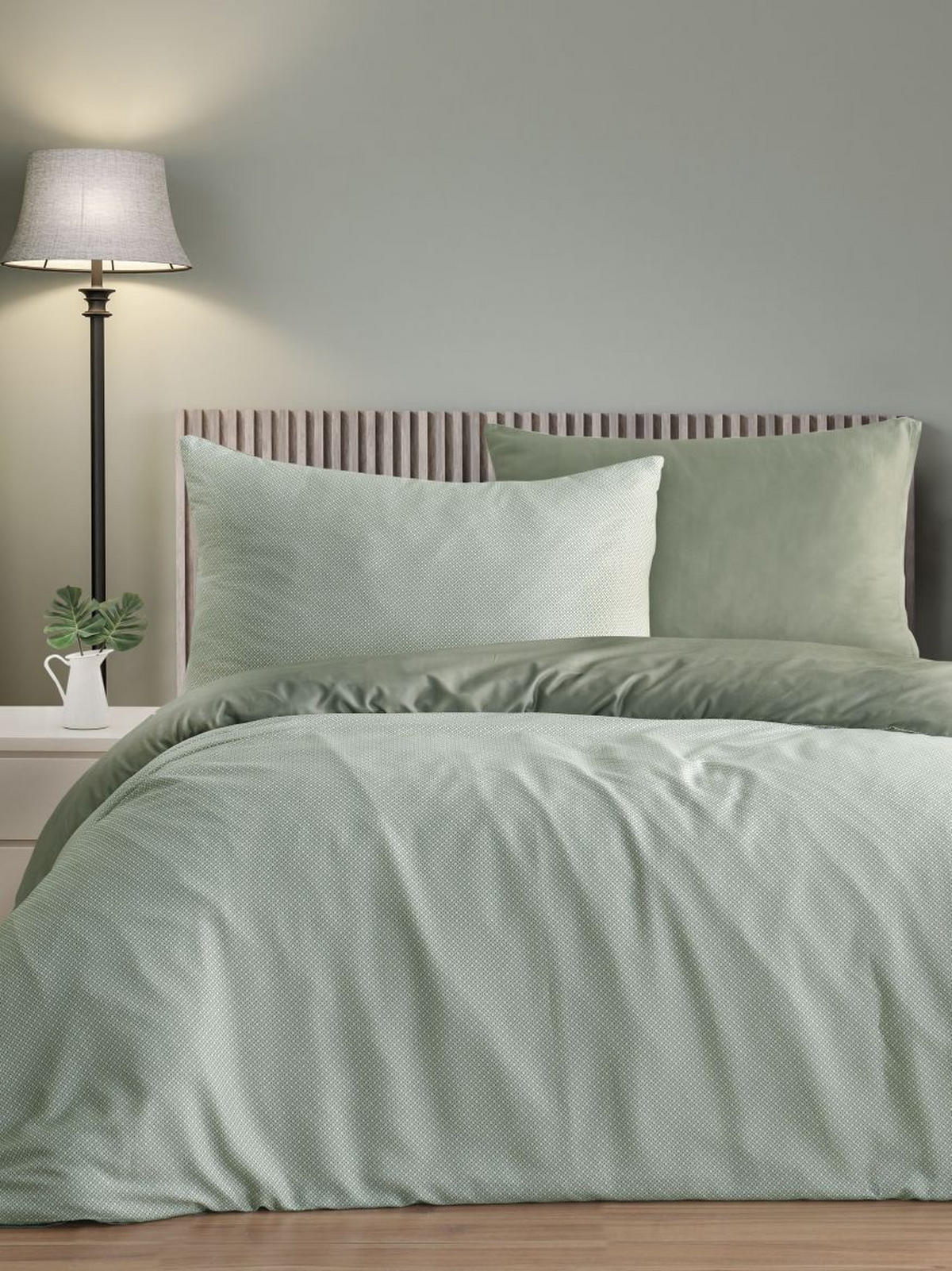 BETTWÄSCHESET Satin 160/210 cm  50 cm/70 cm  - Mintgrün, Basics, Textil (160/210cm) - Ambiente