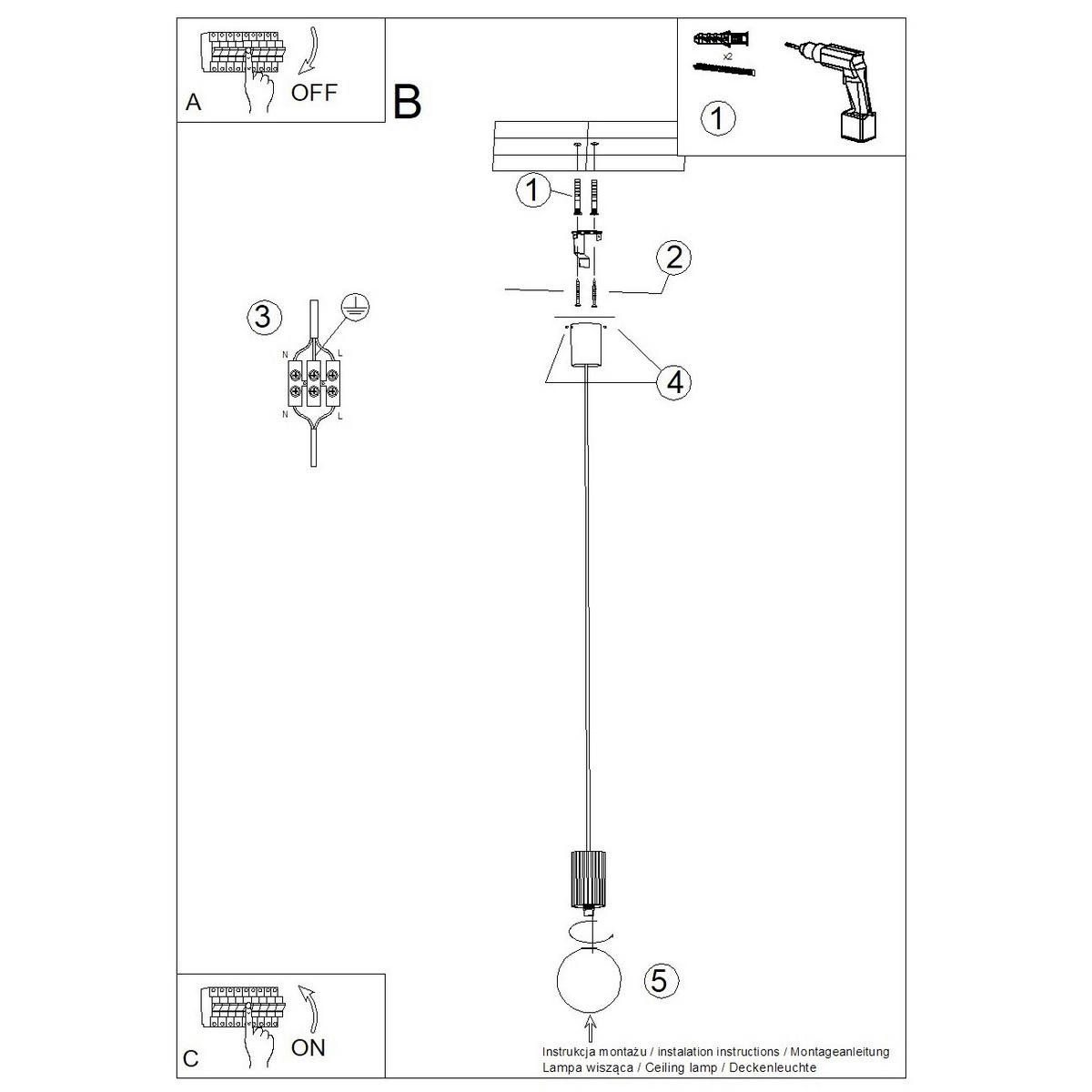 PENDELLEUCHTE Halo 12/12/120 cm  - Schwarz, KONVENTIONELL, Metall (12/12/120cm)