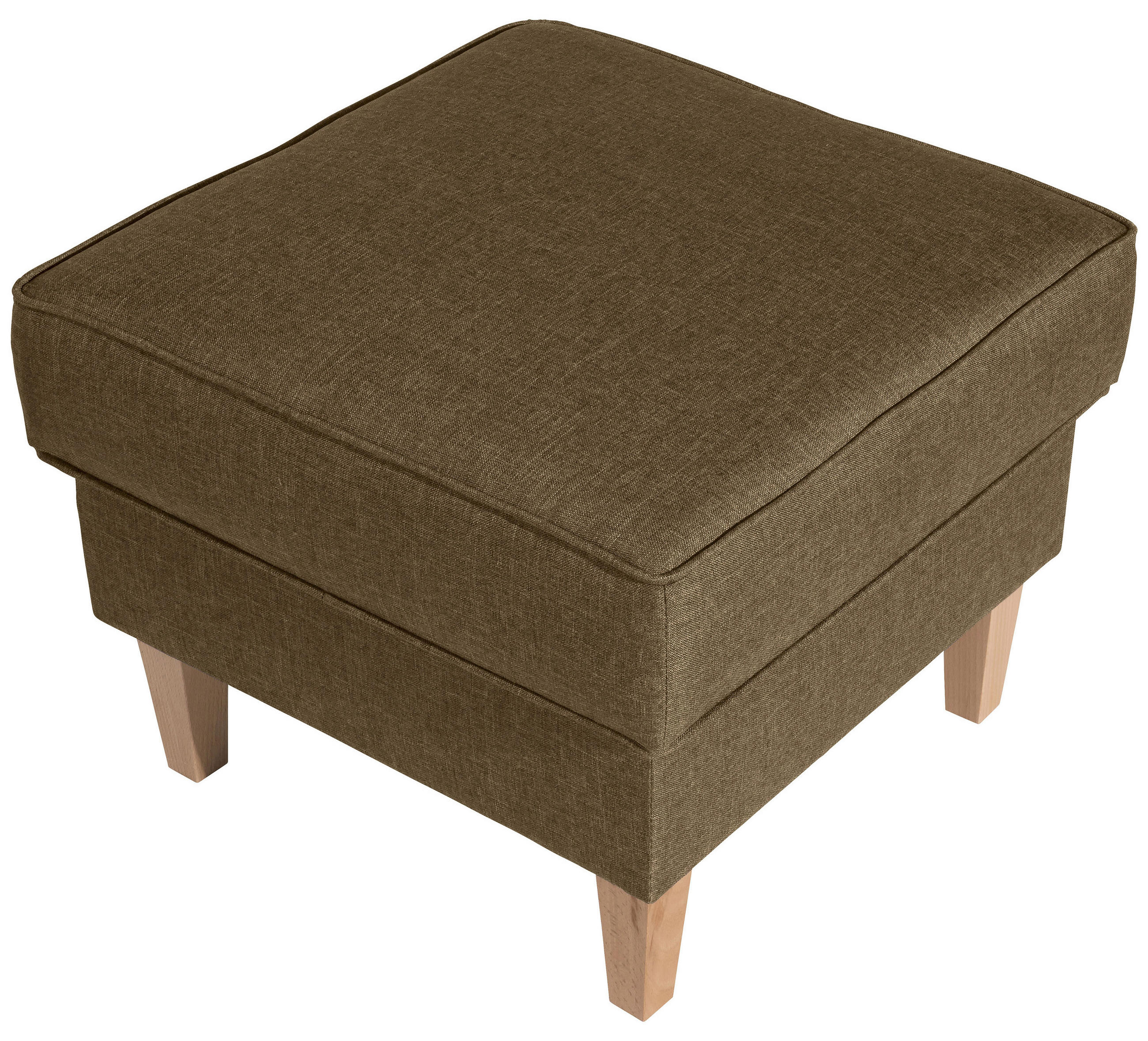 HOCKER Lorris Flachgewebe Sandfarben  - Sandfarben/Buchefarben, Design, Holz/Textil (53/45/53cm) - Max Winzer