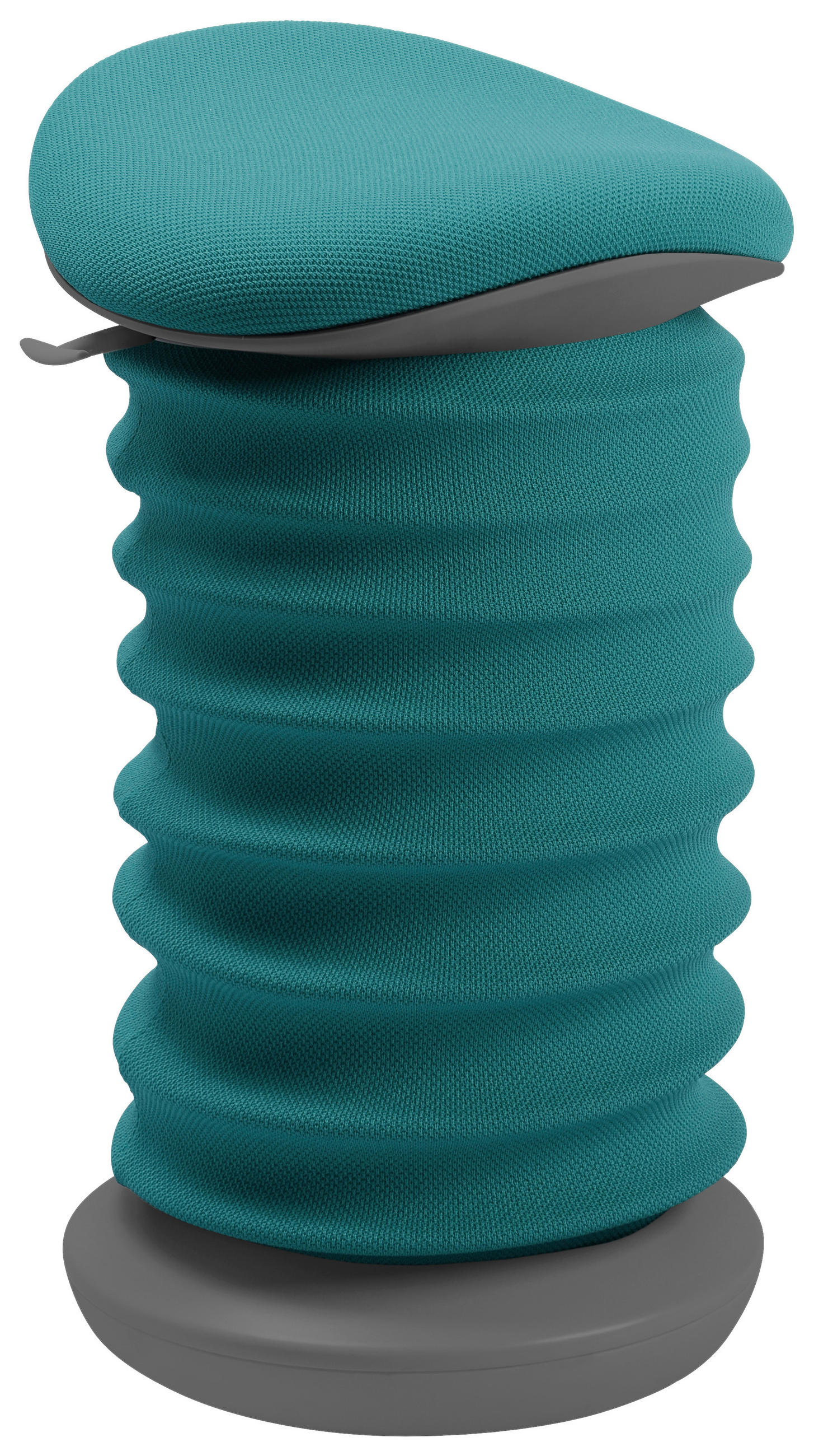 BÜROHOCKER Grau, Petrol  - Petrol/Grau, Design, Kunststoff/Textil (37,5/53-64/36cm) - Topstar